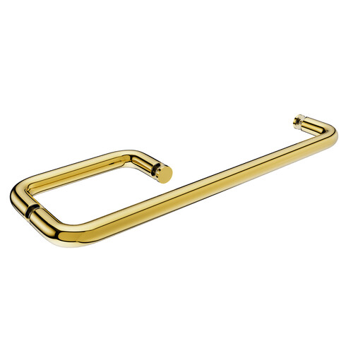 Brixwell TB-618C-PB 18 Inches Center To Center Towel Bar, 6 Inches Center To Center Handle Shower Door Towel Bar And Handle Combo No Washers Polished Brass