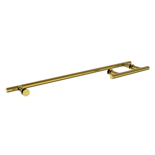 Brixwell TBL-624C-PB 24 Inches Center To Center Towel Bar, 6 Inches Center To Center Handle Ladder Pull Towel Bar And Handle Combo Polished Brass