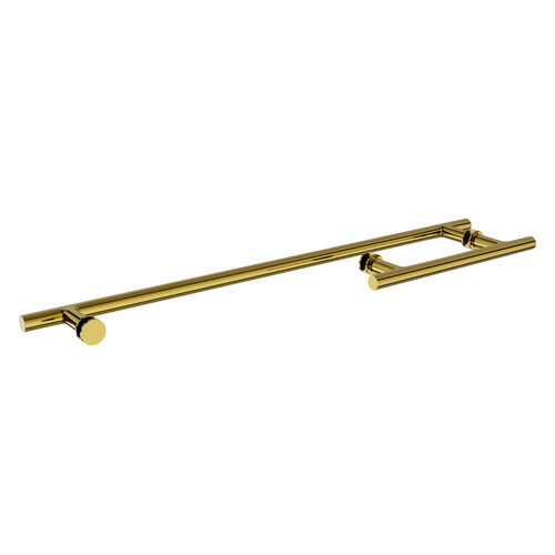 Brixwell TBL-824C-PB 24 Inches Center To Center Towel Bar, 8 Inches Center To Center Handle Ladder Pull Towel Bar And Handle Combo Polished Brass