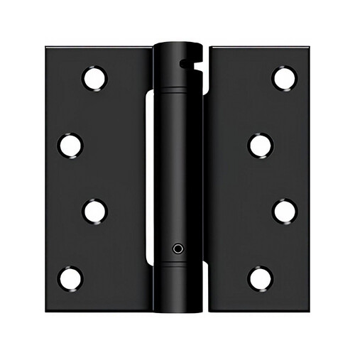 Deltana DSH44U1B 4" x 4" Spring Hinge, UL Listed in Paint Black