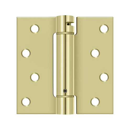 4" x 4" Spring Hinge, UL Listed in Polished Brass