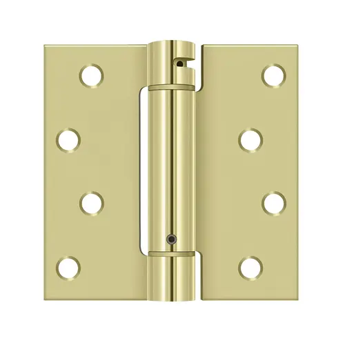 4" x 4" Spring Hinge, UL Listed in Polished Brass