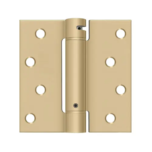 4" x 4" Spring Hinge, UL Listed in Brushed Brass