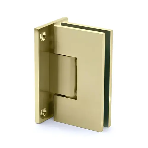 Heavy Duty Wall to Glass Full Back Plate Adjustable Hinge Brushed Bronze