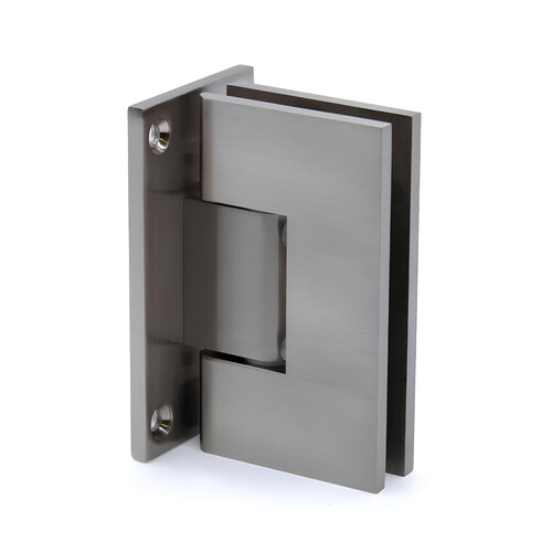 Wall to Glass Full Back Plate Hinge-Brushed Nickel