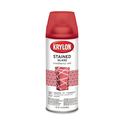 KRYLON K09026000 Stained Glass Paint, Gloss, Cranberry Red, 11.5 oz, Aerosol Can