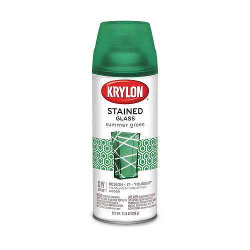 KRYLON K09028000 Stained Glass Paint, Gloss, Summer Green, 11.5 oz, Aerosol Can