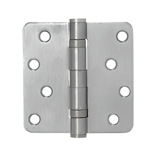 Dull Chrome 4" x 4" Residential Bearing Hinge 1/4" Radius Pair