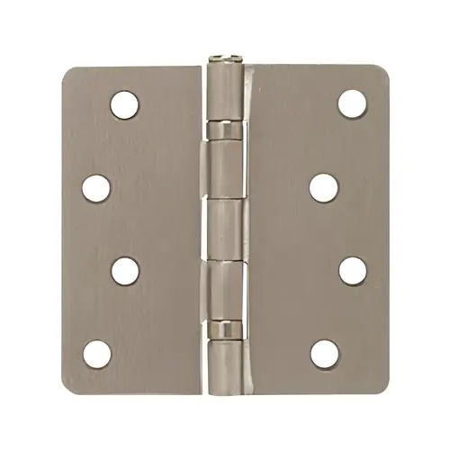 Dull Nickel 4" x 4" Residential Bearing Hinge 1/4" Radius Pair