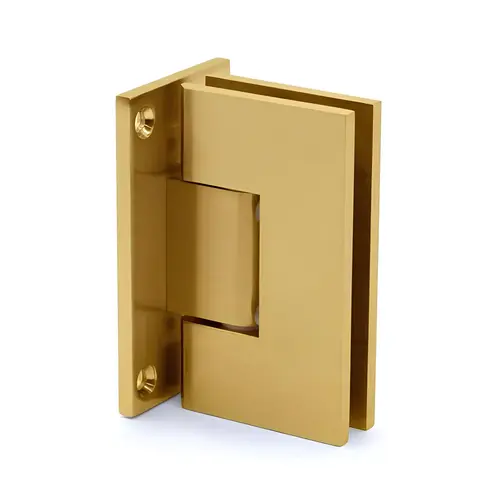 SGS SUP-112-AJ-BRG Heavy Duty Wall to Glass Full Back Plate Adjustable Hinge Brushed Gold