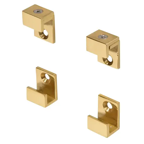 CRL MC01BR Brass 5/8" Wide Mirror Clip Set