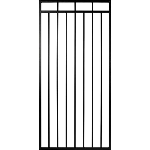 Nuvo Iron IBG03368 Benitoite Series Flat Top Gate, 33 in W Gate, 68 in H Gate, Steel Frame, Black