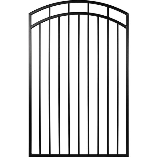 Nuvo Iron IBGA04568 Benitoite Series Arched Top Gate, 45 in W Gate, 68 in H Gate, Steel Frame, Black