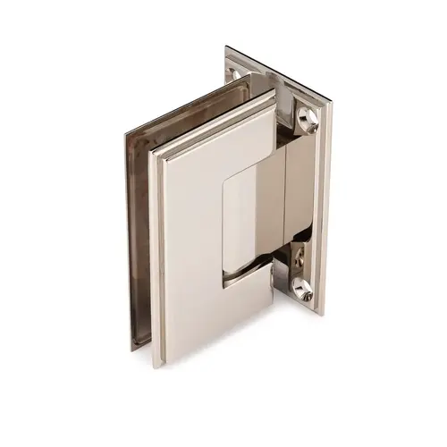 Symphony Standard Duty 90 degree Wall-Glass Hinge with 5 degree Offset - Polished Nickel