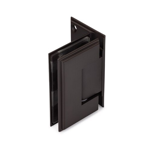 Symphony Standard Duty 90 degree Wall-Glass Hinge with Offset Backplate & 5 degree Offset - Oil Rubbed Bronze Medium