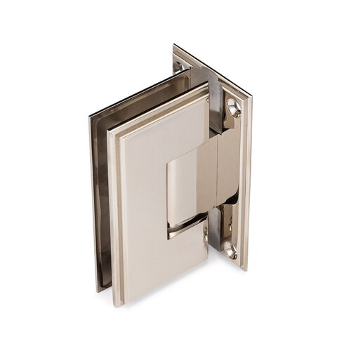 Symphony Heavy Duty 90 degree Wall-Glass Hinge with 5 degree Offset - Polished Nickel