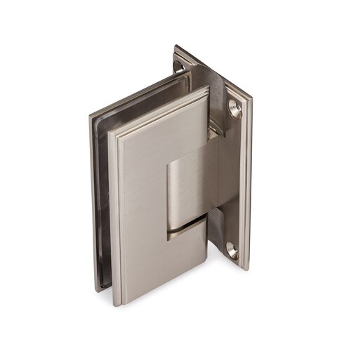 Symphony Standard Duty 90 degree Wall-Glass Hinge with 5 degree Offset - Brushed Nickel