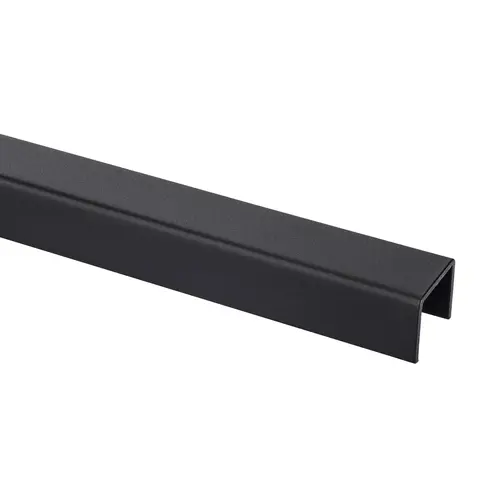 Cap Rail Channel 3/4" Glass Glue On 10' - Matte Black