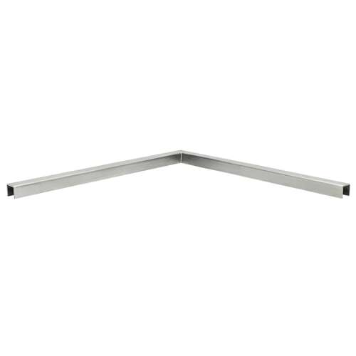 Cap Rail Channel 90 degree Corner 1/2-13/16" Glass - Gasket Required - Brushed Stainless