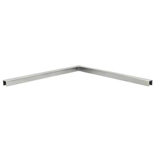 Cap Rail Channel 90 degree Corner 3/4" Glass - Glue On - Brushed Stainless