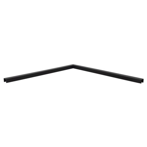 Cap Rail Channel 90 degree Corner 3/4" Glass - Glue On - Matte Black