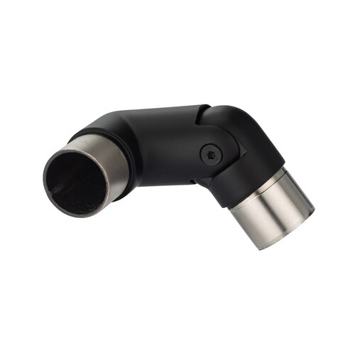 Handrail Adjustable Compound Elbow Left 1.66" O/D - Matte Black