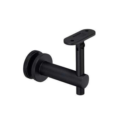 Handrail Bracket Glass Mounted Adjustable 1.5" Clearance For 1.50" 1.66" 1.90" O/D Tube and Square Tube - Matte Black