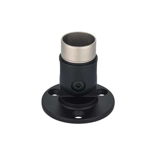 Handrail Adjustable Wall Flange Male 1.50" O/D - Matte Black