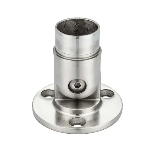 Handrail Adjustable Wall Flange Male 1.90" O/D - Brushed Stainless