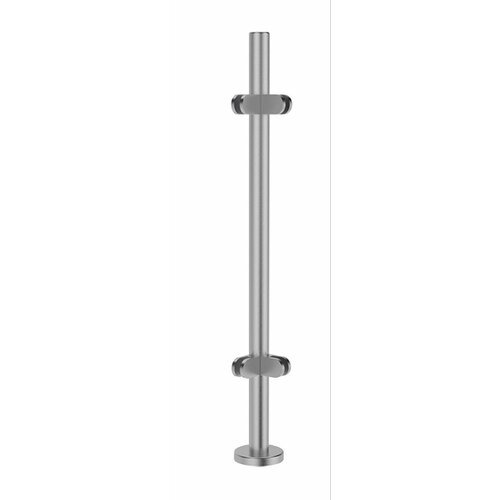 Bohle-Portals PRC-CP019-SBR Post 90 degree 1.90" O/D 39 5/16" H No Post Top For 3/8"-9/16" Glass - Brushed Stainless