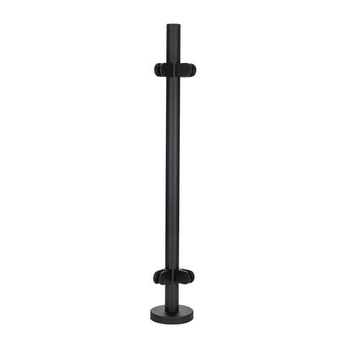 Bohle-Portals PRC-CP019-SMB Post 90 degree 1.90" O/D 39 5/16" H No Post Top For 3/8"-9/16" Glass - Matte Black