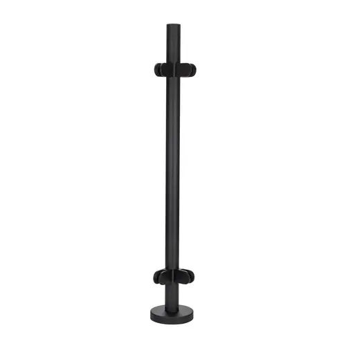 Post 90 degree 1.90" O/D 39 5/16" H No Post Top For 3/8"-9/16" Glass - Matte Black