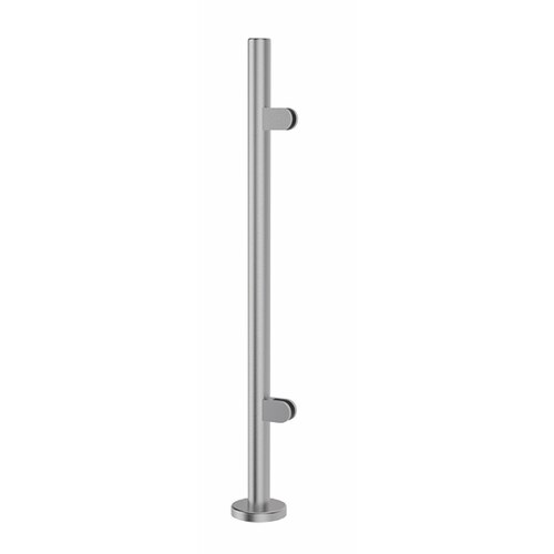 Bohle-Portals PRC-EP019-SBR Post End 1.90" O/D 39 5/16" H No Post Top For 3/8"-9/16" Glass - Brushed Stainless