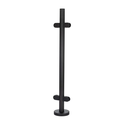 Bohle-Portals PRC-IP019-SMB Post 180 degree 1.90" O/D 39 5/16" H No Post Top For 3/8"-9/16" Glass - Matte Black