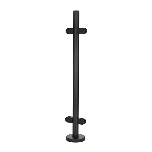 Post 180 degree 1.90" O/D 39 5/16" H No Post Top For 3/8"-9/16" Glass - Matte Black