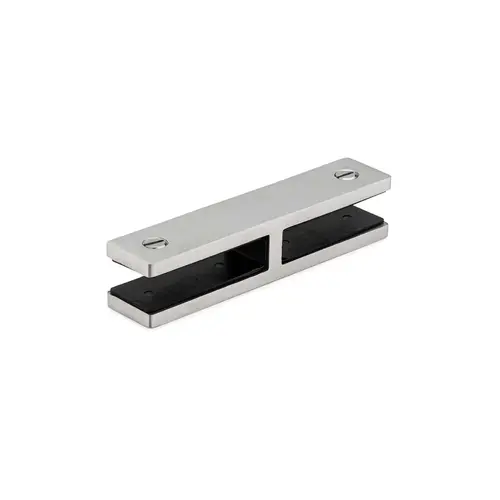 Glass to Glass Connector Square 180 degree 5/16-1/2" Glass - Brushed Stainless