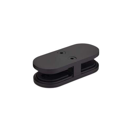 Glass to Glass Connector Round 180 degree 5/16-1/2" Glass - Matte Black