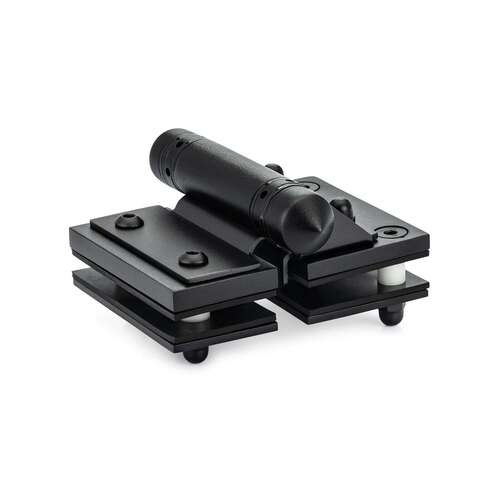 Gate Spring Hinge With Stop Pin Glass to Glass 5/16-1/2" Glass - Matte Black