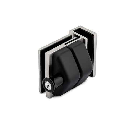 Gate Latch 90 degree Inside Corner 5/16-1/2" Glass - Brushed Stainless