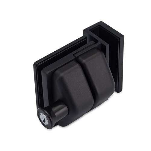 Gate Latch 90 degree Inside Corner 5/16-1/2" Glass - Matte Black