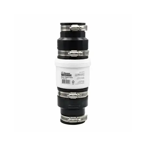 Basement Watchdog BW-CVK15 Quiet PVC Pump Check Valve, Slip Connections & Rubber Unions, 1-1/2 In.