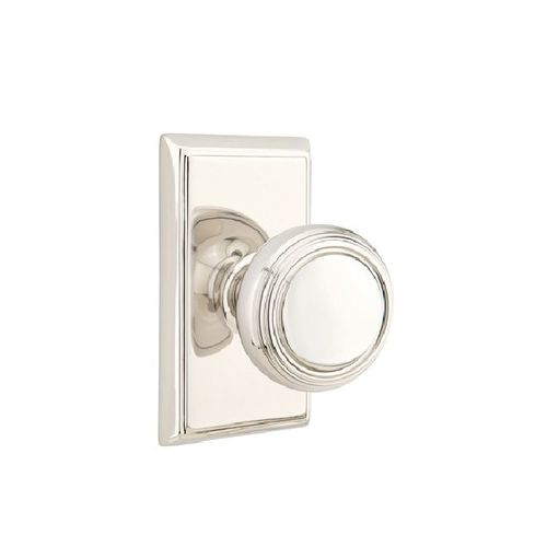 Emtek C8121NWUS14 Norwich Knob Passage with Rectangular Rose and CF