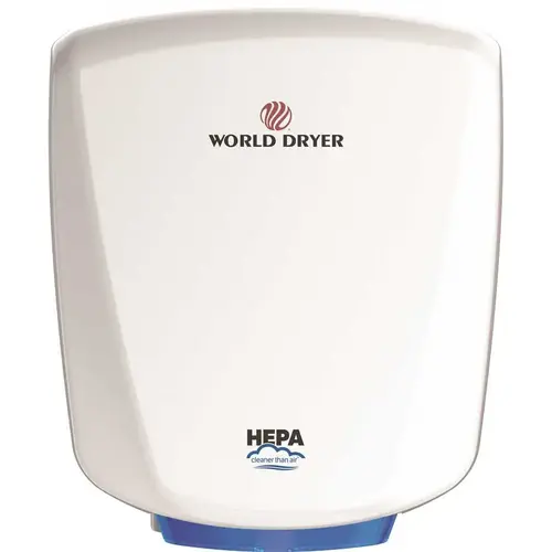 WORLD DRYER Q-974A2 Hepa-Filtered Verdedri  Hand Dryer, White