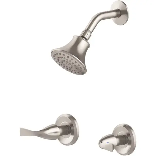 Anchor Point 2 Handle 1.8 GPM Shower Kit with Valve in Brushed Nickel