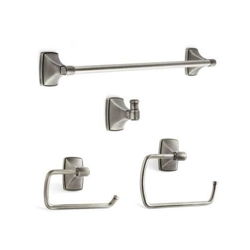 Bathroom Kit with BH26500AS Tissue Roll Holder BH26501AS Towel Ring BH26503AS Towel Bar BH26502AS Robe Hook Antique Silver Finish