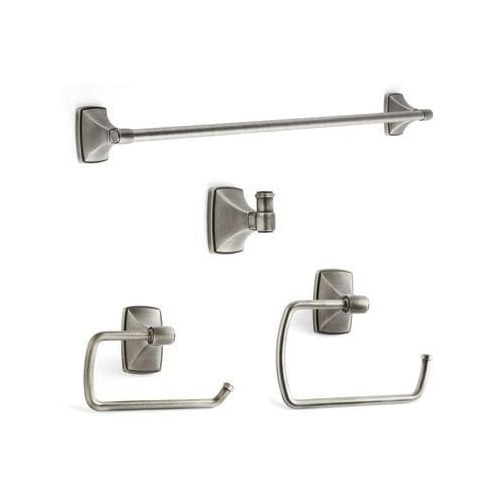 Bathroom Kit with BH26500AS Tissue Roll Holder BH26501AS Towel Ring BH26504AS Towel Bar BH26502AS Robe Hook Antique Silver Finish