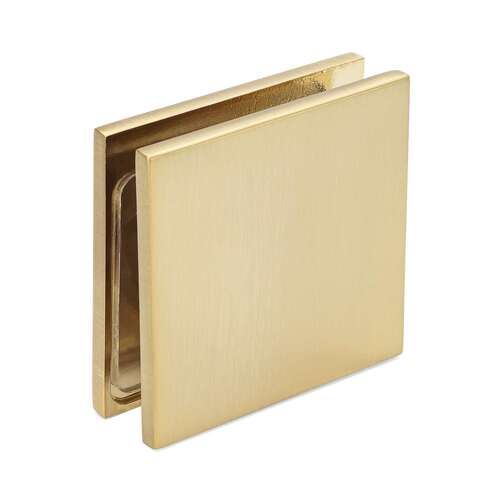 Taiga 90 degree Wall-Glass U-Clamp - Brushed Brass PVD