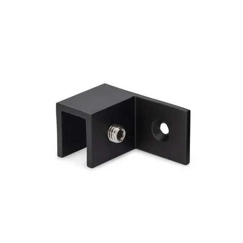 90 degree Left Hand "Sleeve Over" Wall-Glass Clamp - Matte Black