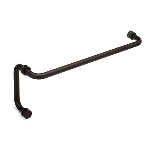 Oceana 22" c/c Towel Bar x 8" c/c Pull with Rosettes - Oil Rubbed Bronze Medium Portals Luxury Hardware