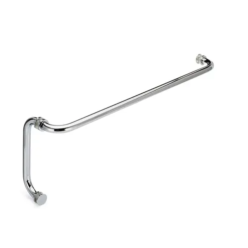 Oceana 20" c/c Towel Bar x 8" c/c Pull with Rosettes - Polished Chrome Portals Luxury Hardware